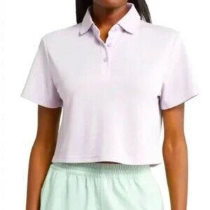 OUTDOOR VOICES Purple Birdie Cropped Polo Collared Tee Top Size XXXL NWT